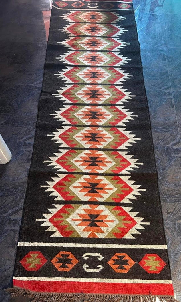 Jabari Jute Wool Runner Rug (Black)