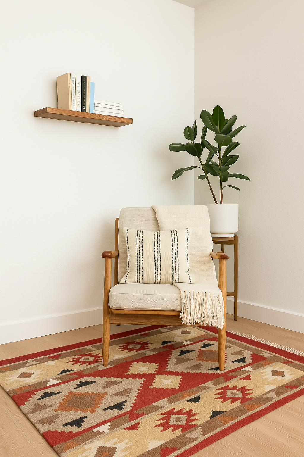 Vibrant Wool Kilim Rug (3 by 5ft)