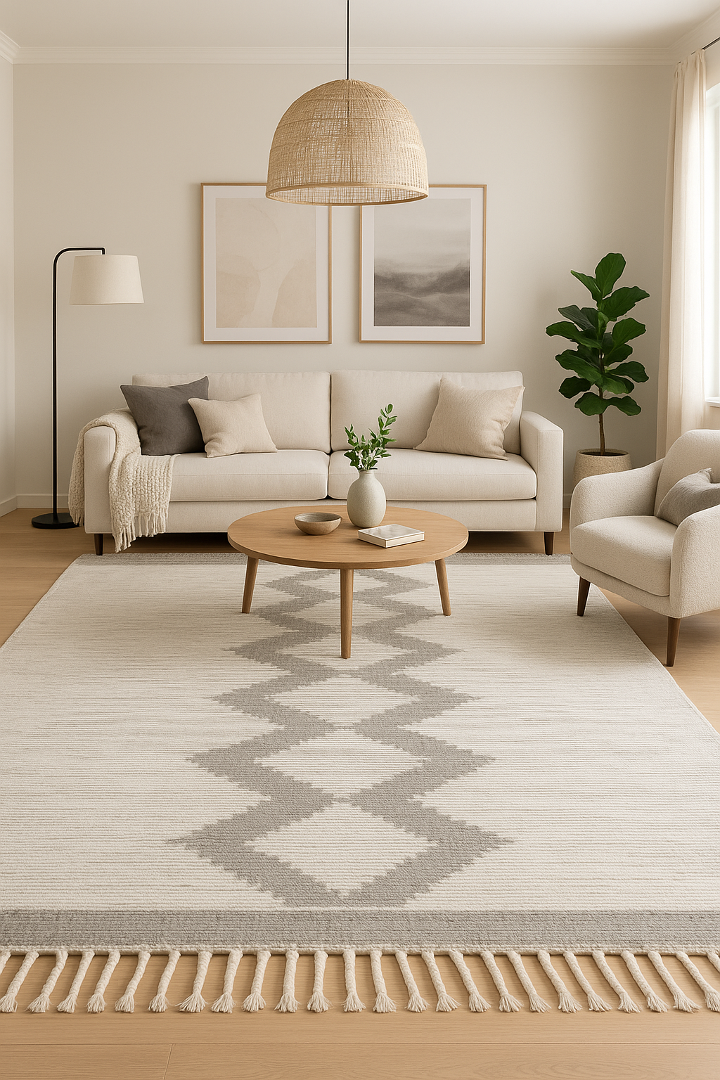 Textured Handwoven Wool Area Rug-High Low Design (10 by 12Ft)