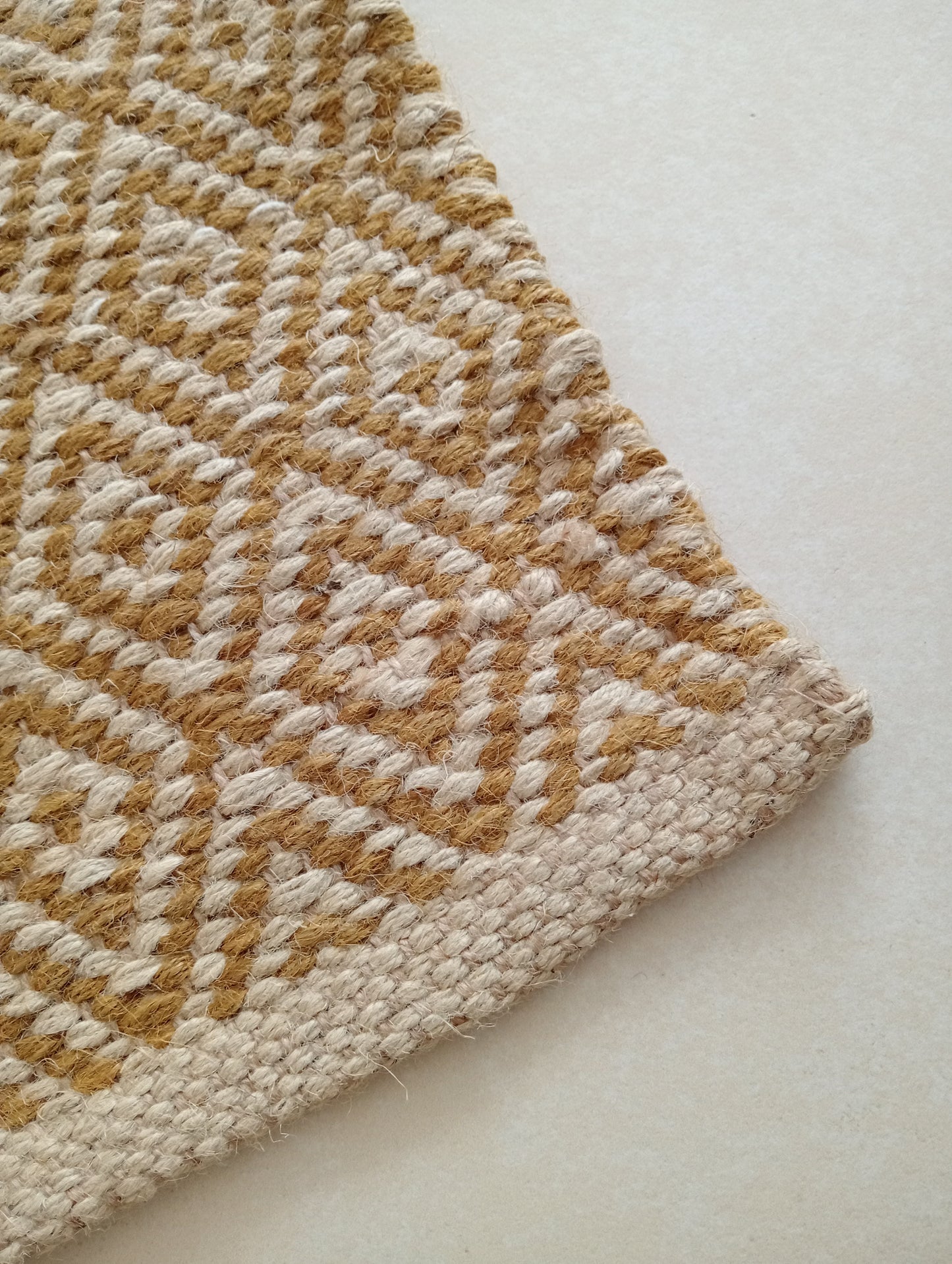 Heavy Diamond Jute Door Mat-Mustard (2 by 3ft)