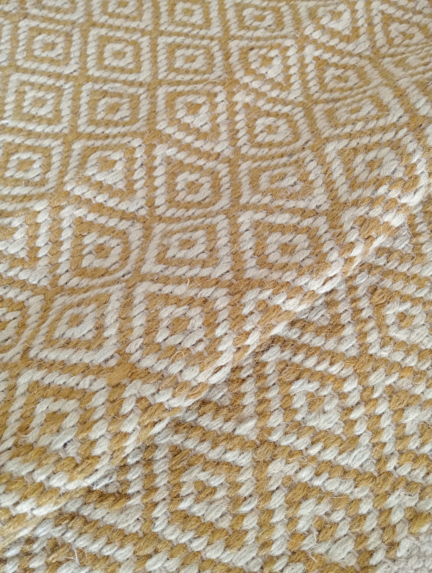 Heavy Diamond Jute Door Mat-Mustard (2 by 3ft)