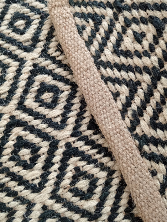 Heavy Diamond Jute Door Mat-Black (2 by 3ft)
