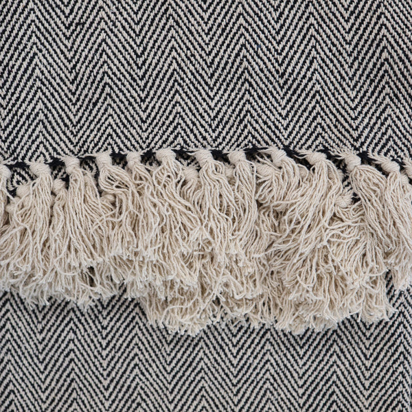 Ava Chevron Throw-Black