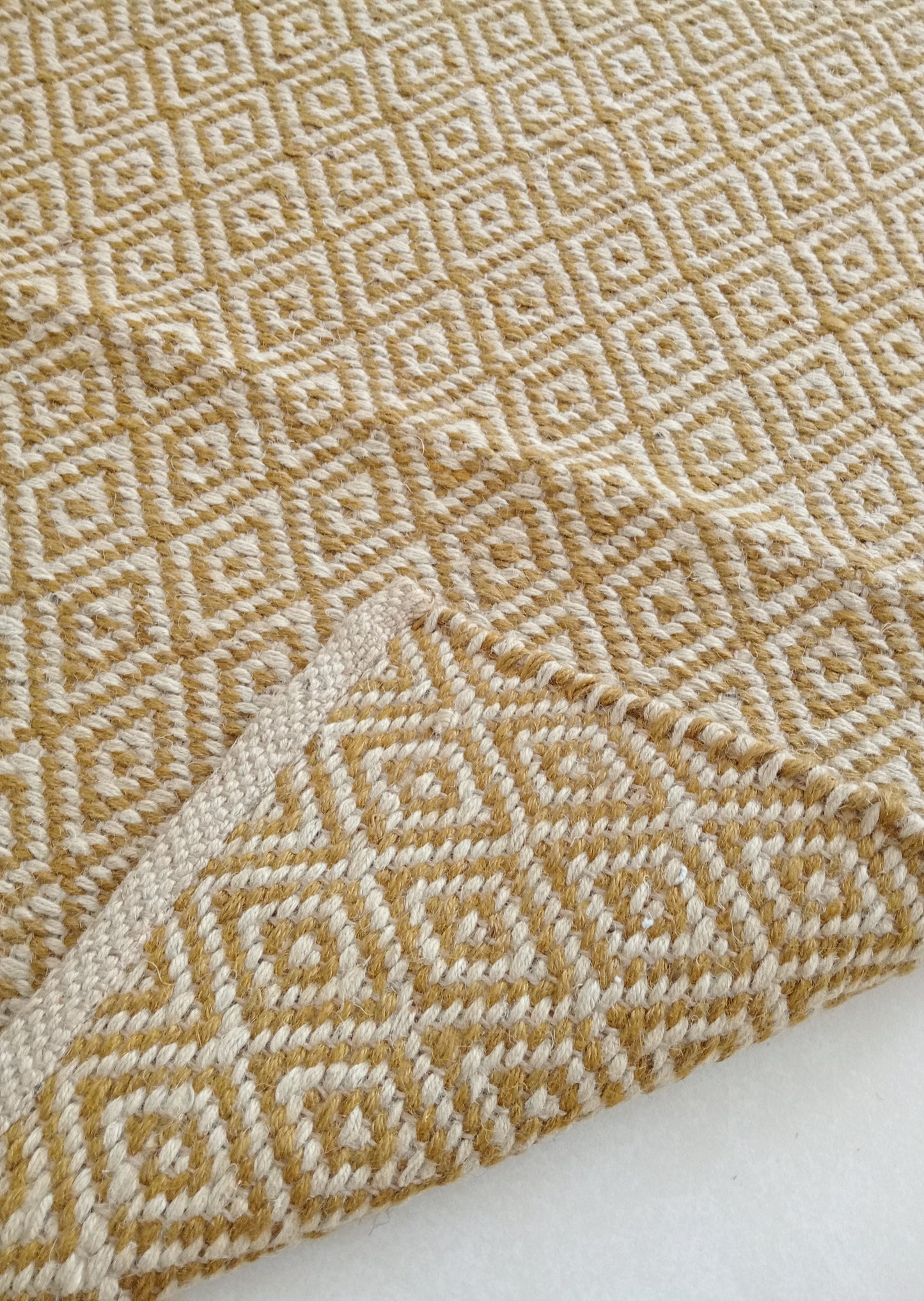 Heavy Diamond Jute Door Mat-Mustard (2 by 3ft)