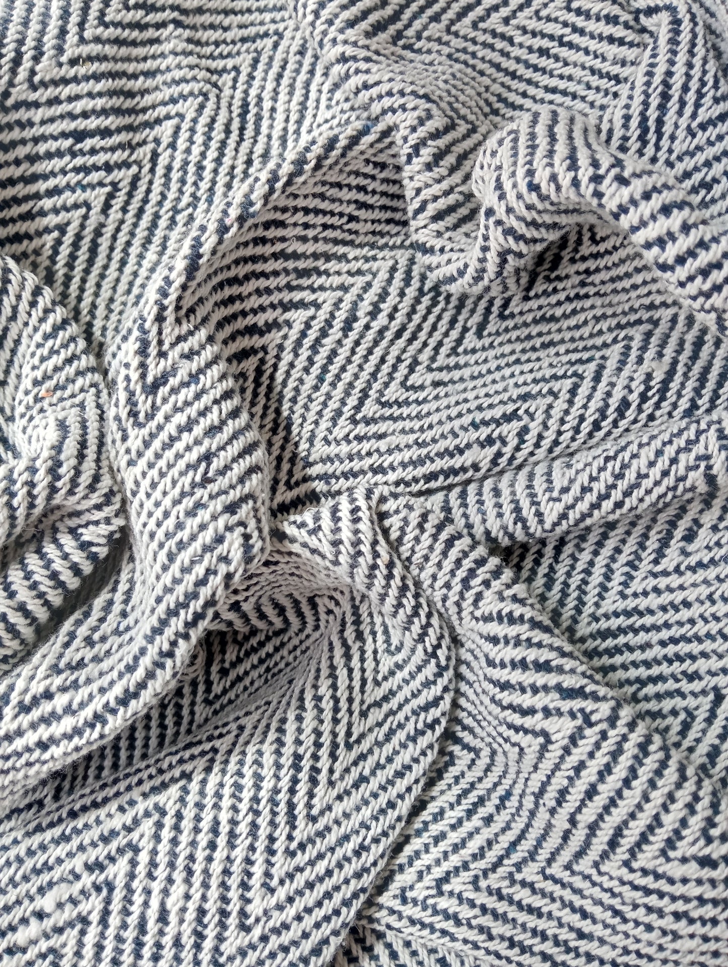 Ava Chevron Throw-Navy Blue