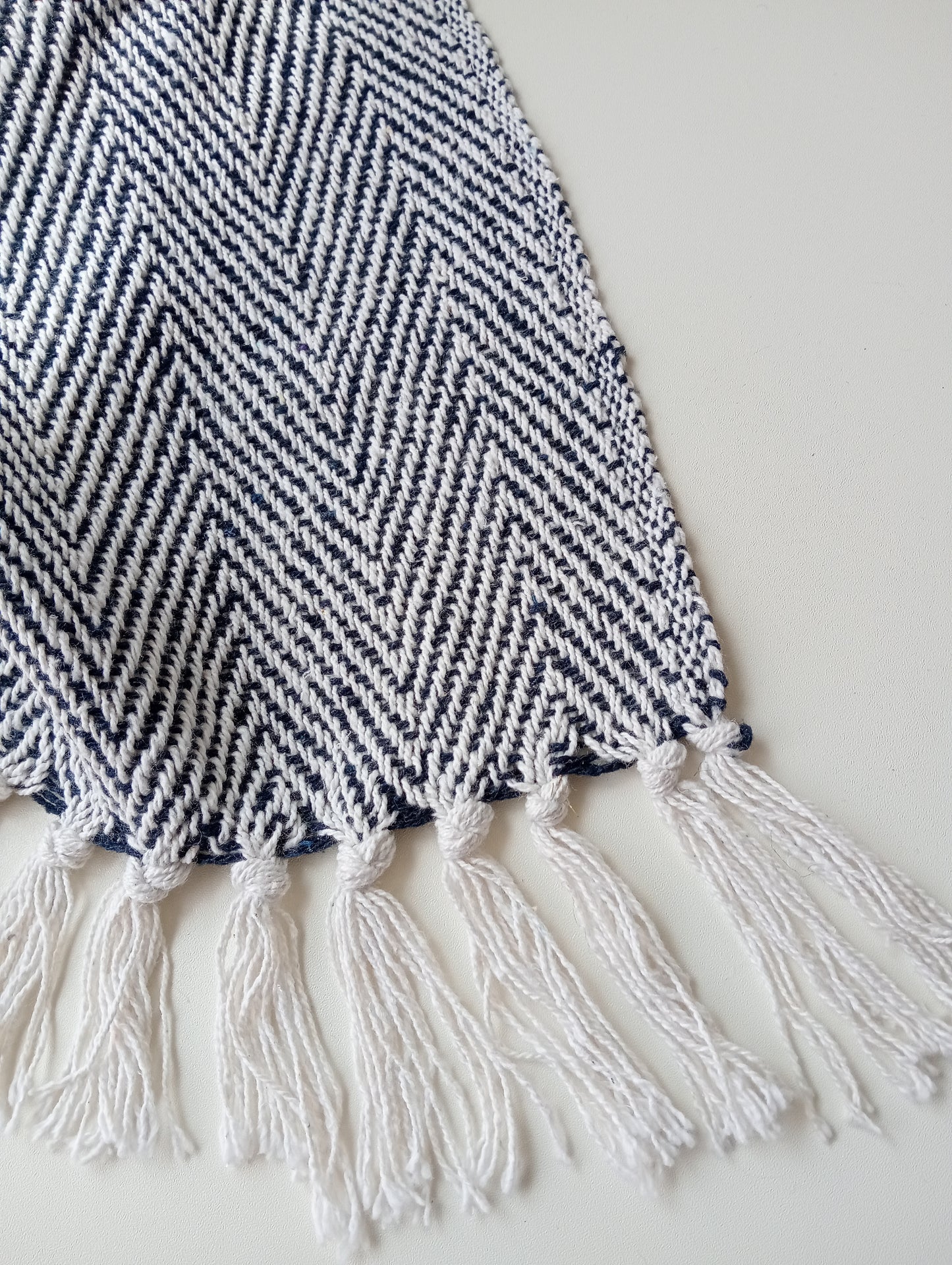 Ava Chevron Throw-Navy Blue