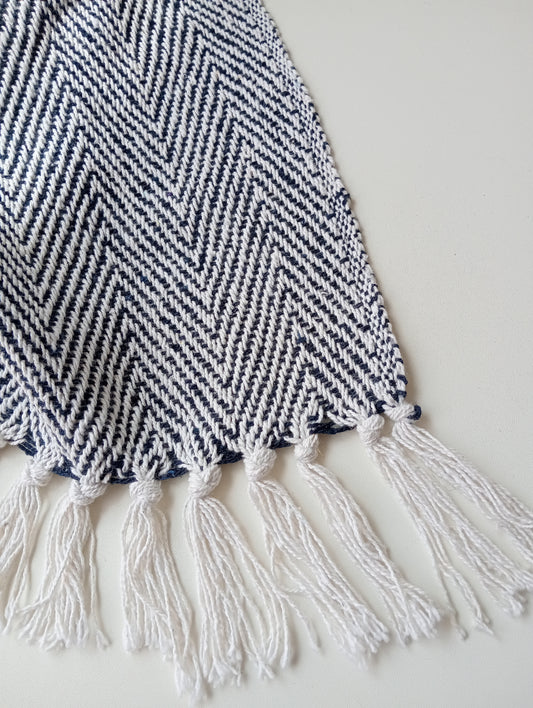 Ava Chevron Throw-Navy Blue