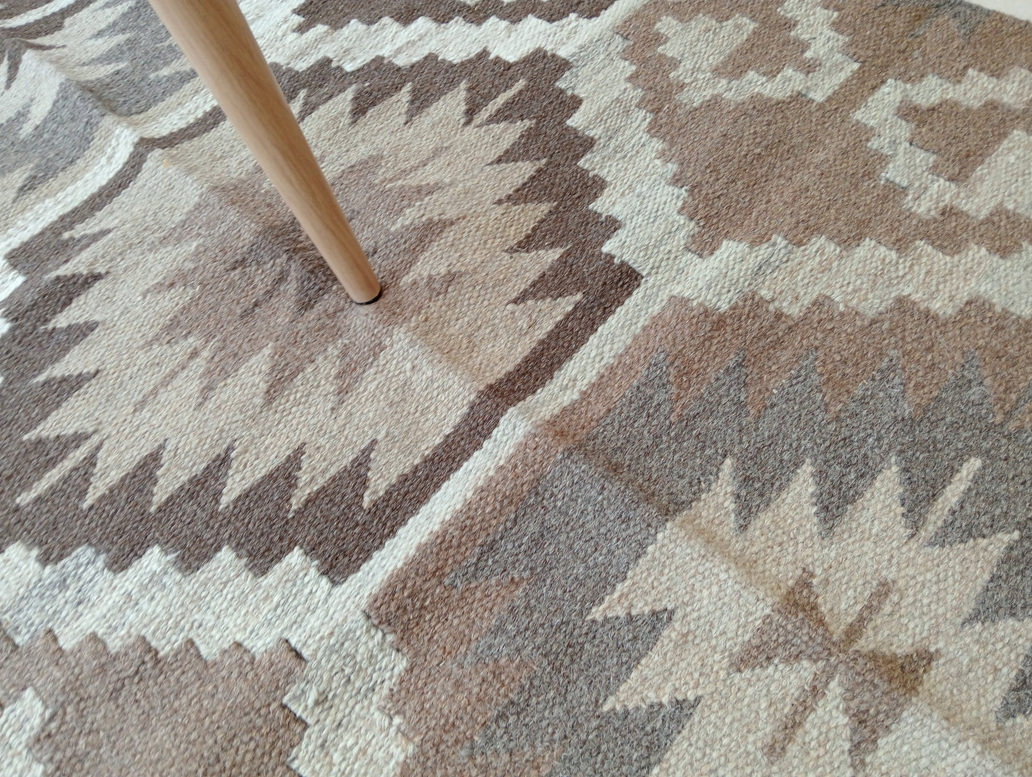 Shades of Brown Wool Kilim Rug (3 by 5ft)