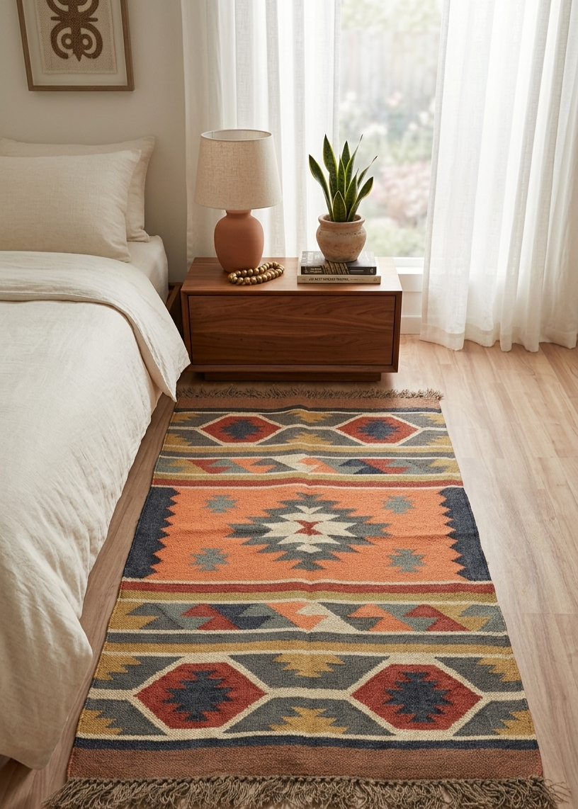 Medina Jute Wool Kilim Rug