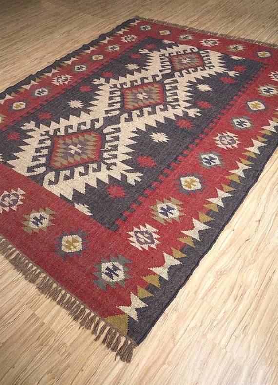 Savani Jute Wool Kilim Rug