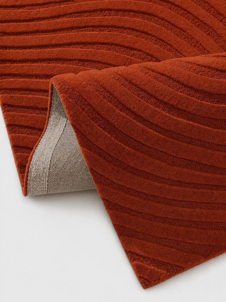 Sway Handtufted Wool Rug (Terracotta)