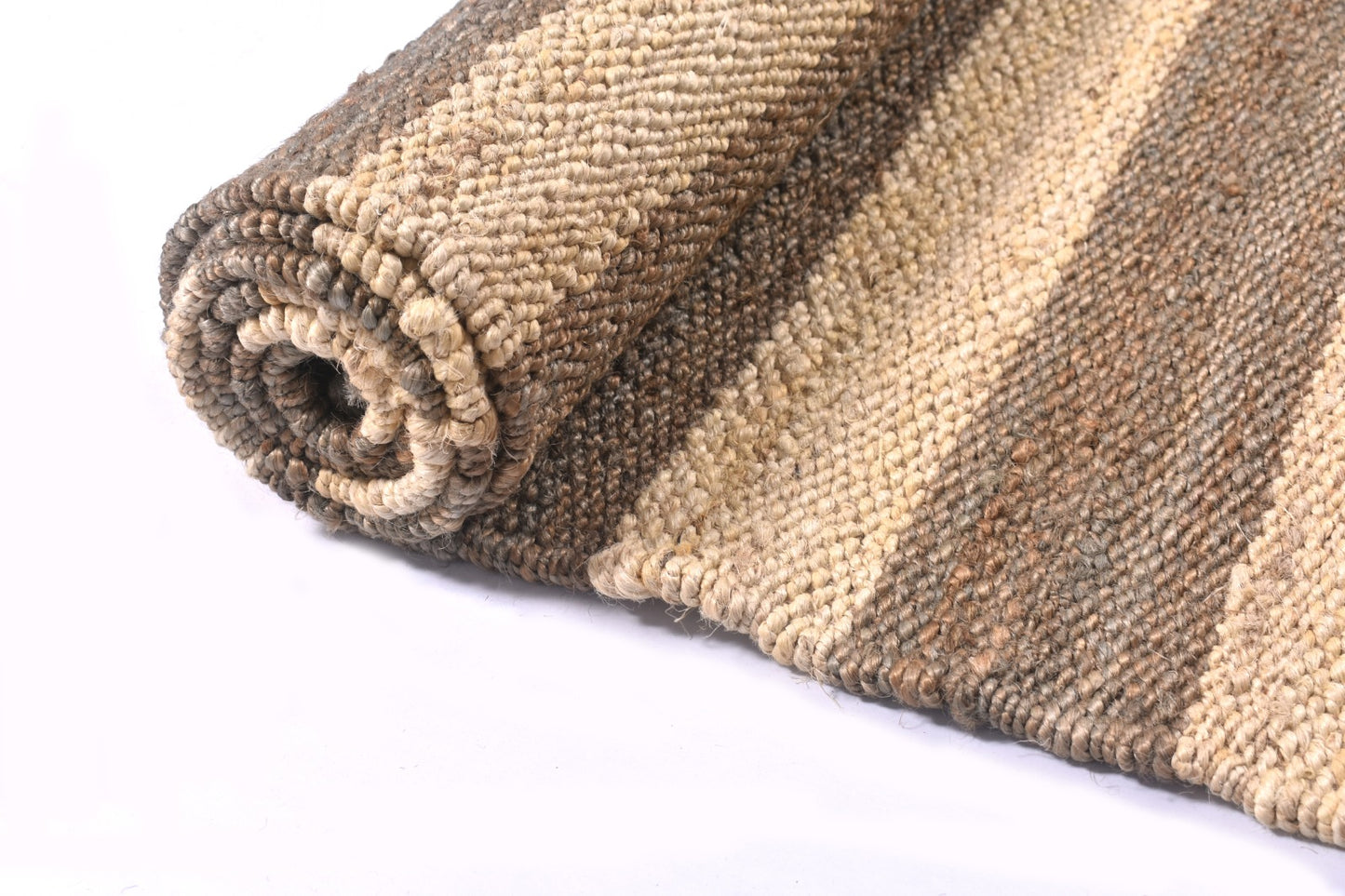 Classic Handwoven Striped Jute Rug (8 by 9.5ft)