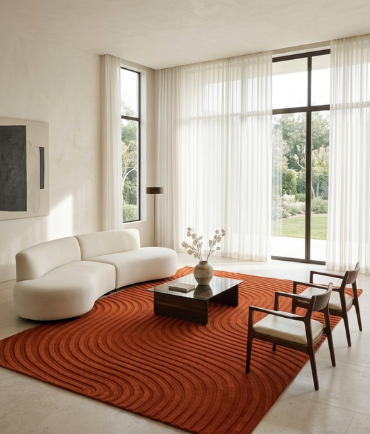 Sway Handtufted Wool Rug (Terracotta)