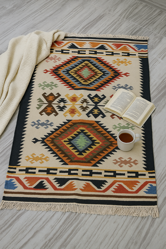 Beautiful Tribal Wool Kilim Rug (3 by 5ft)