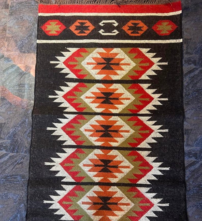 Jabari Jute Wool Runner Rug (Black)