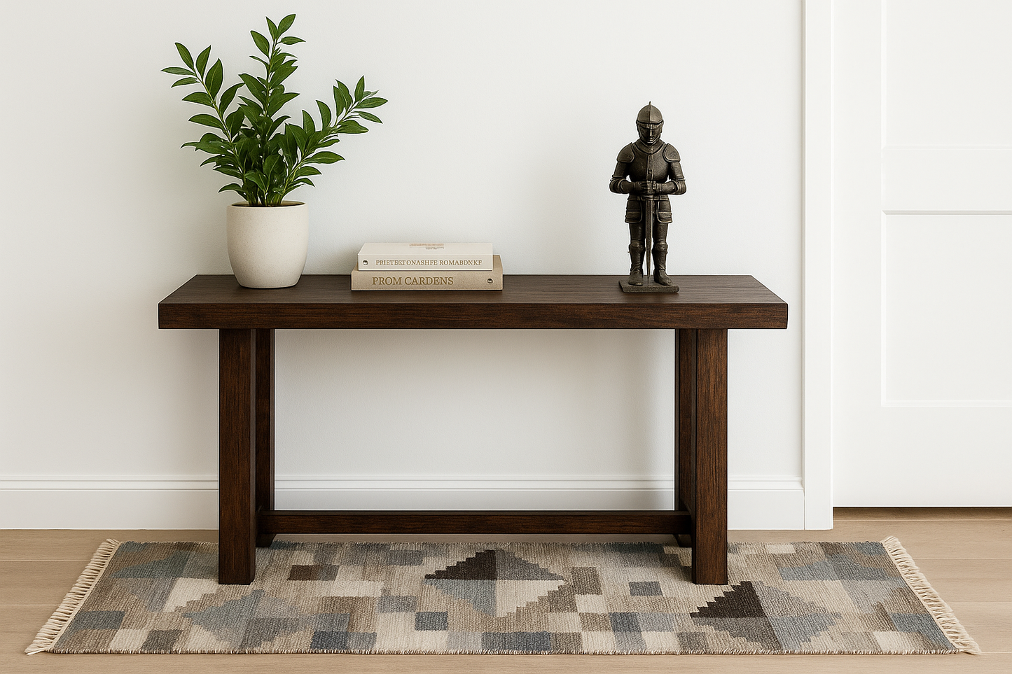 Abstract Geometric Handwoven Wool Runner Rug (2.5 by 8ft)