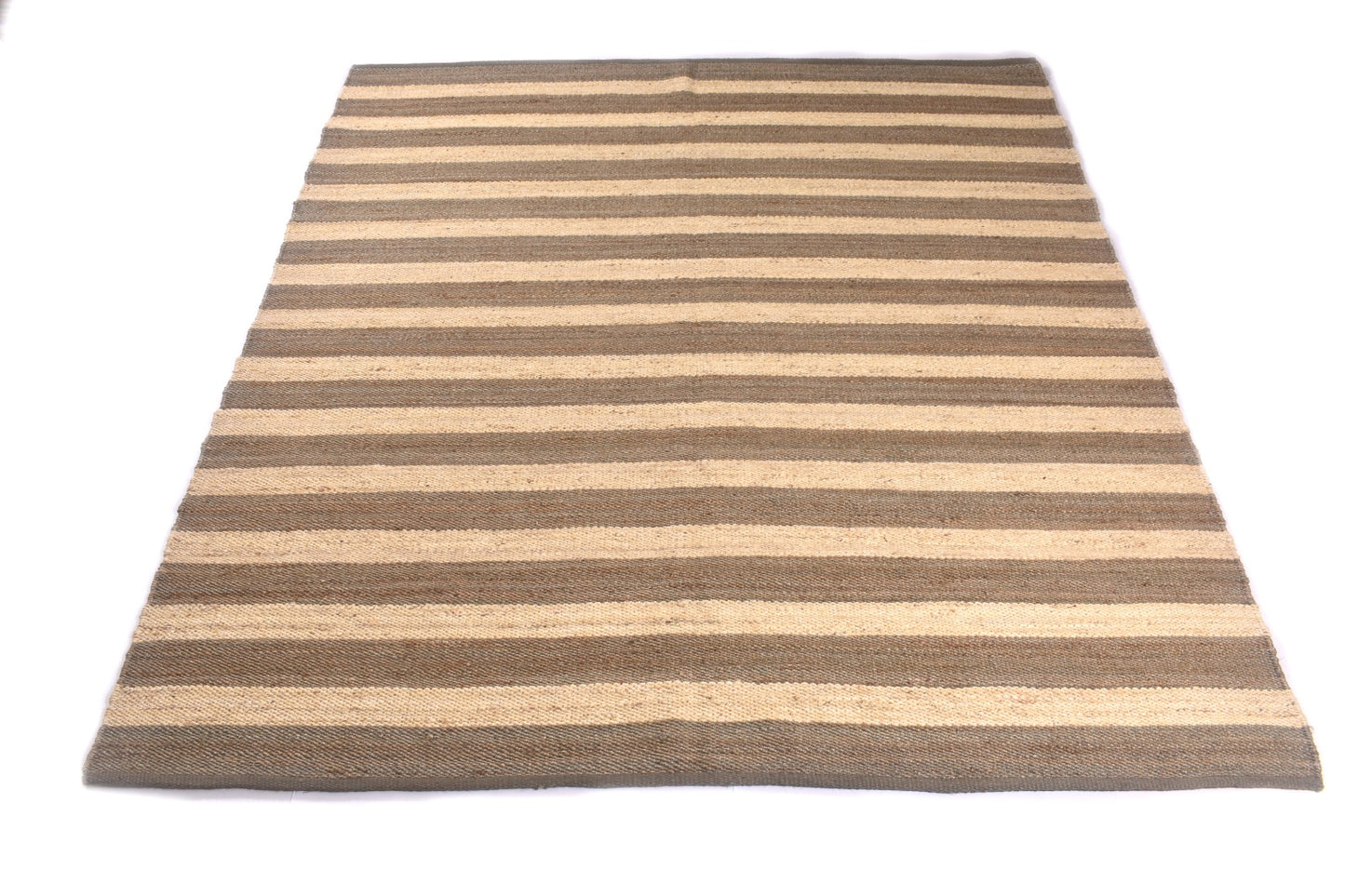 Classic Handwoven Striped Jute Rug (8 by 9.5ft)