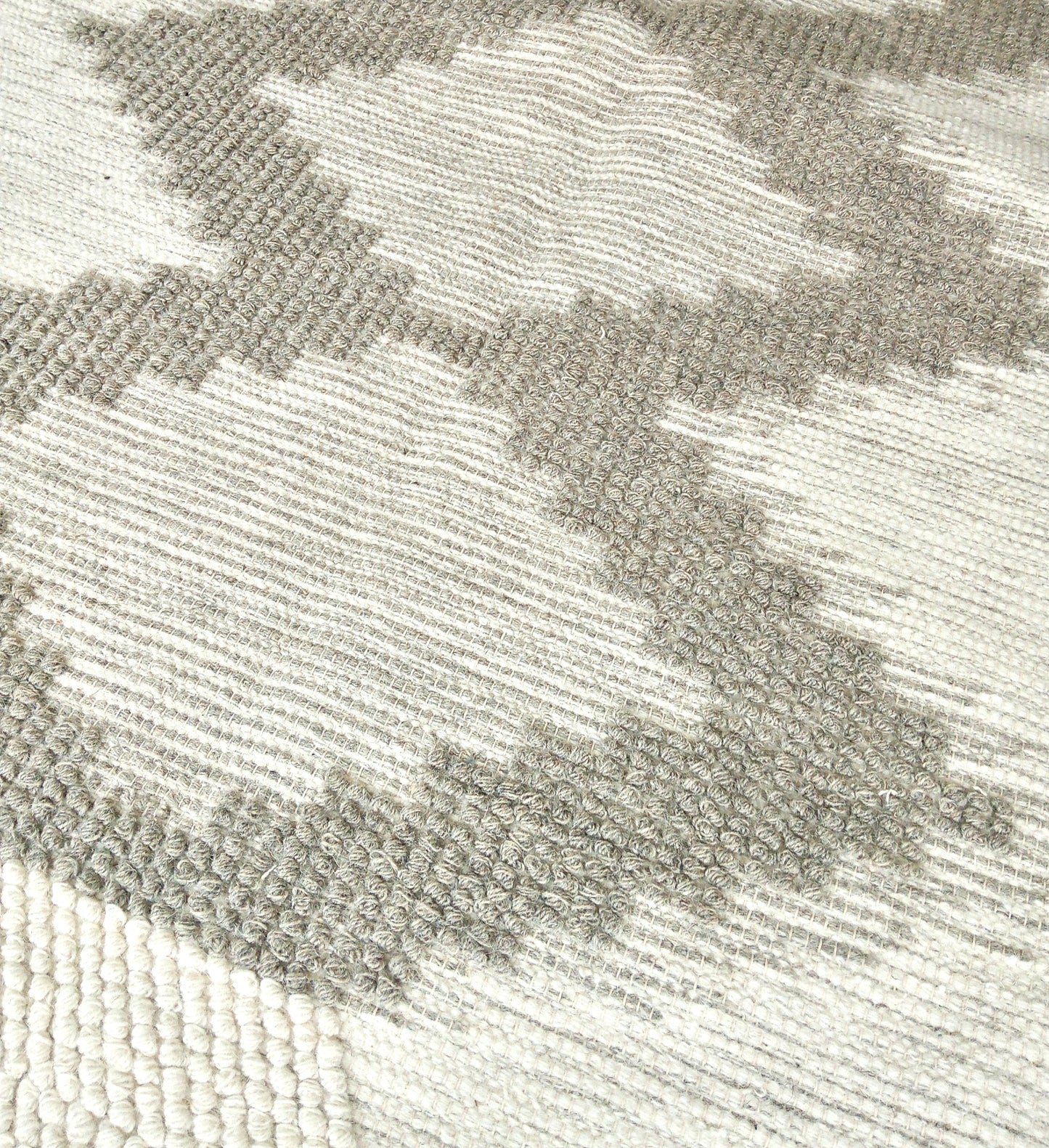 Textured Handwoven Wool Area Rug-High Low Design (10 by 12Ft)