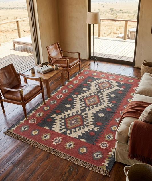 Savani Jute Wool Kilim Rug