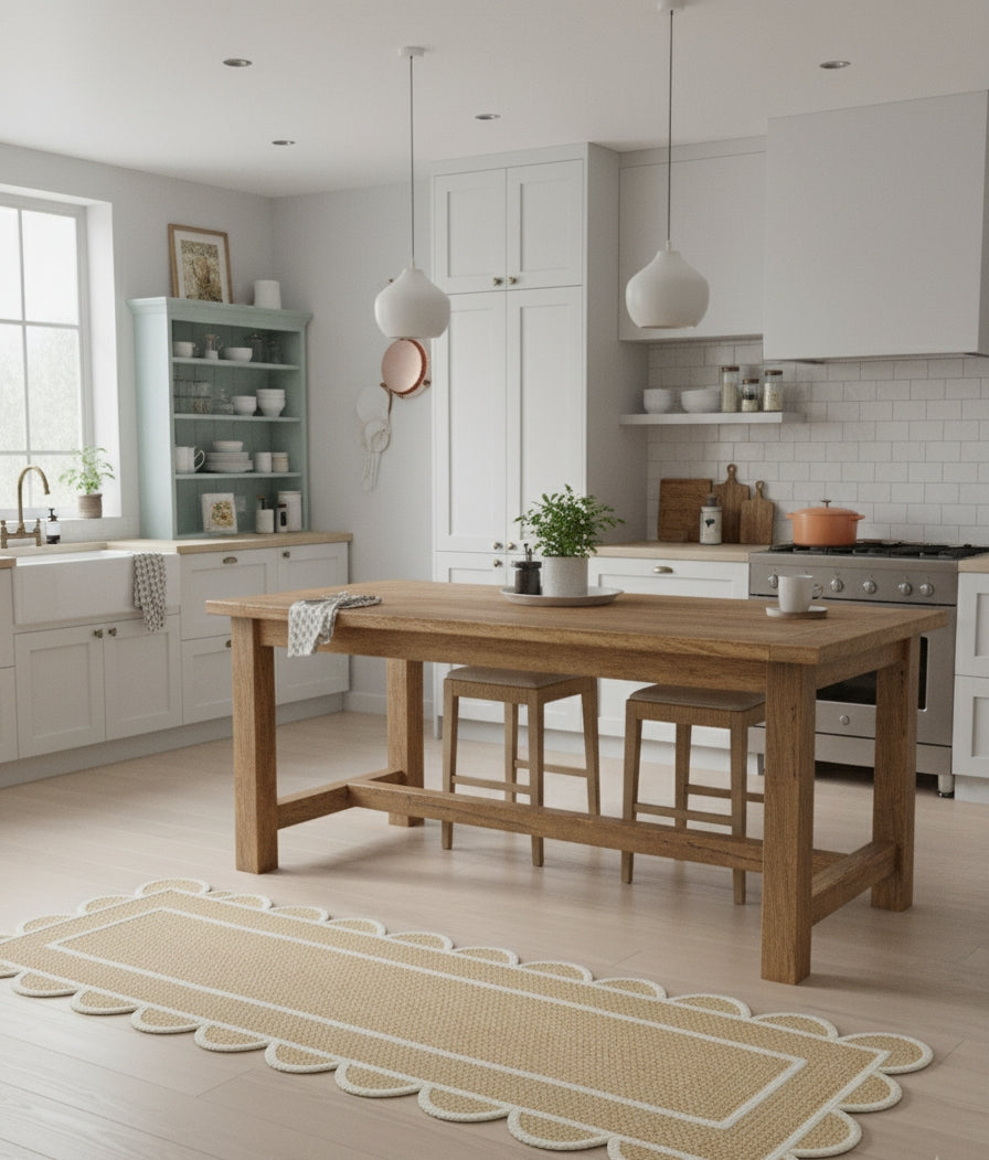 Aria Braided Jute Runner White Border (2.5 by 8ft)