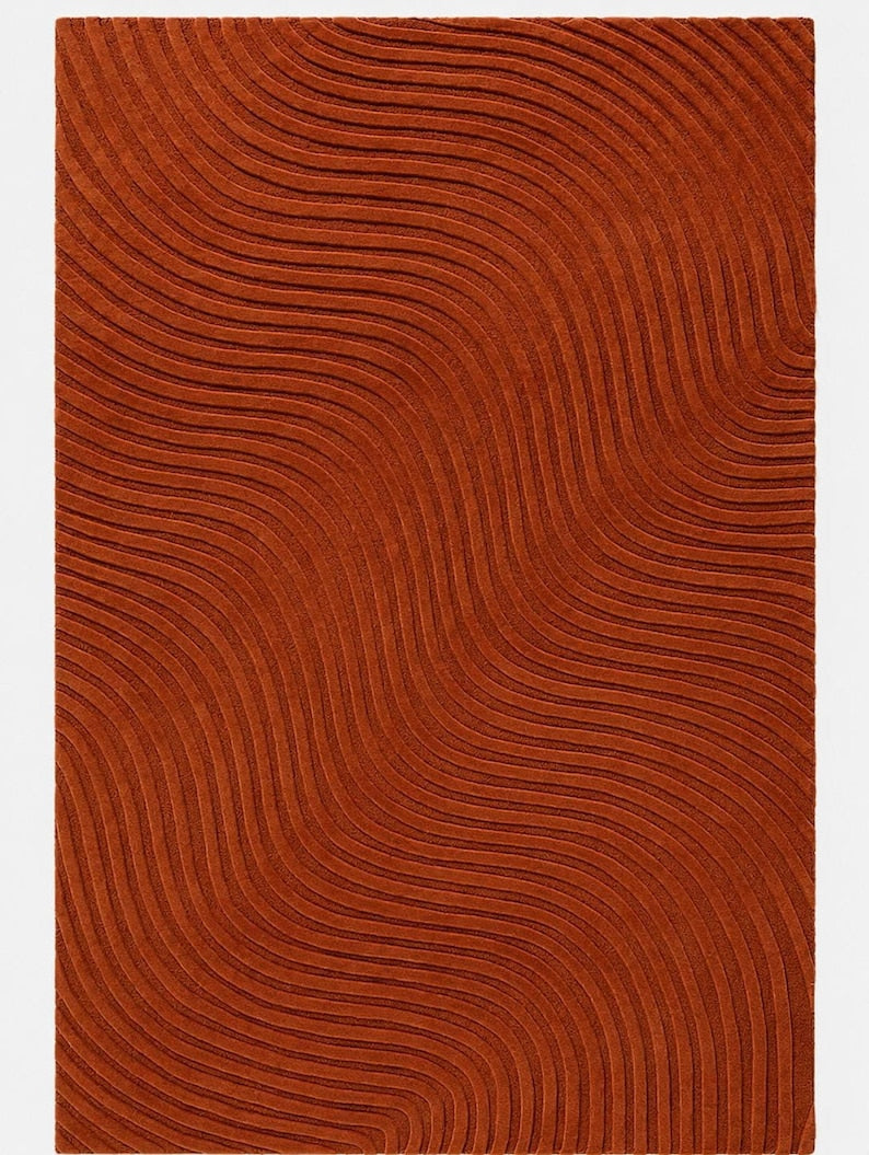 Sway Handtufted Wool Rug (Terracotta)