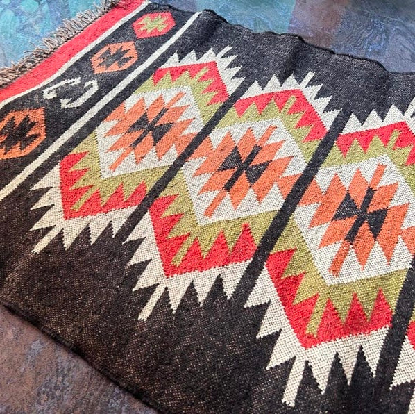 Jabari Jute Wool Runner Rug (Black)